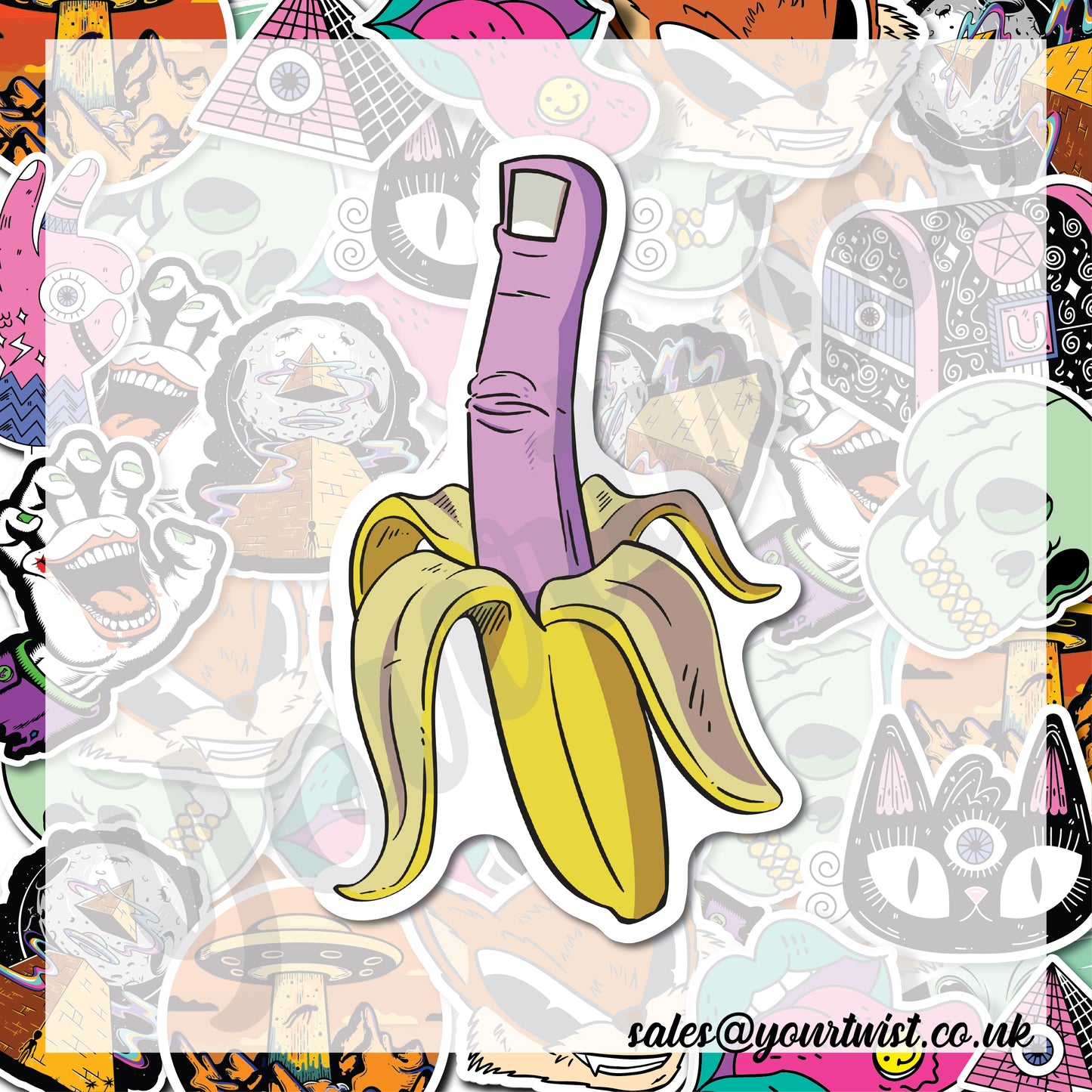 Zombie Banana Finger Sticker