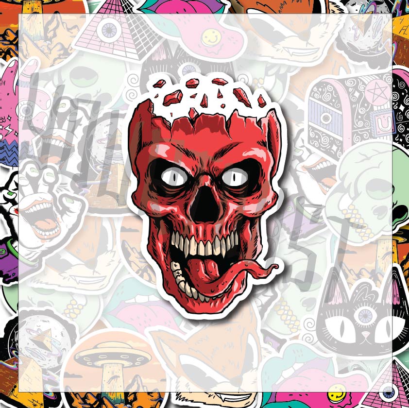 Red Skull Demon Sticker
