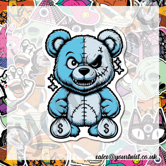 Evil Money Bear Sticker