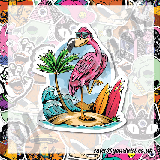 Beach Life Flamingo Sticker