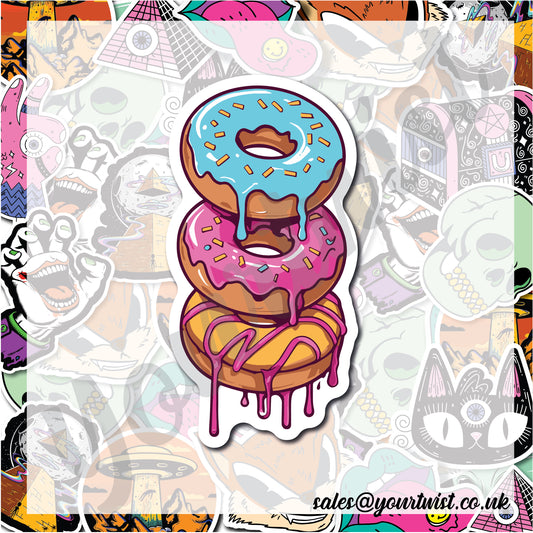 Stacked Dripping Iced Donuts Sticker