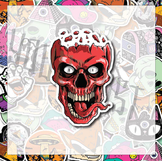 Red Skull Demon Sticker