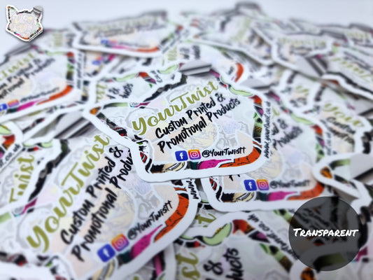 Reverse Stick Transparent Die Cut Stickers